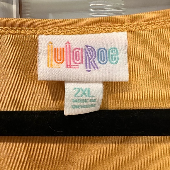 LuLaRoe Golden Yellow Mustard Irma High Low Relaxed Oversized Tunic Plus Size 2X - Picture 5 of 8